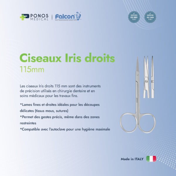 Ciseaux Iris droits 115mm