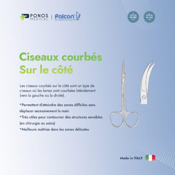 Ciseaux courbés sur le côté 120mm 2 Ciseaux courbés sur le côté 120mm