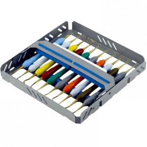 Cassette de stérilisation pour 10 instruments, bleu