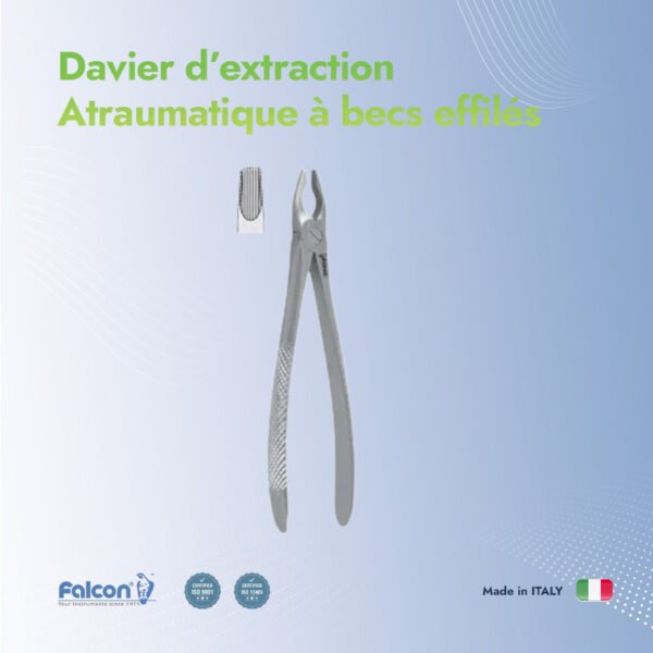 Davier d'extraction atraumatique à becs effilés