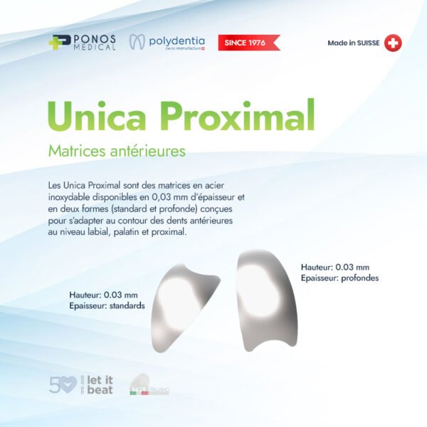 Matrices Unica Proximal Antérieures Deep – 0,03 mm | 50 pièces