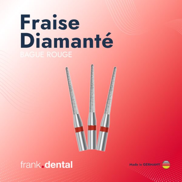 Fraise diamantée forme Conge Bague Rouge (5 pièces)