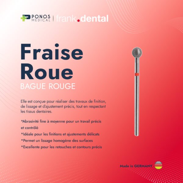 Fraise diamantée Boul Bague Rouge (5 pièces)