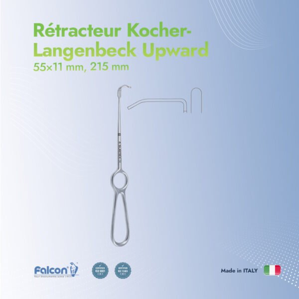 Rétracteur Kocher-Langenbeck 55x11 mm, 215 mm