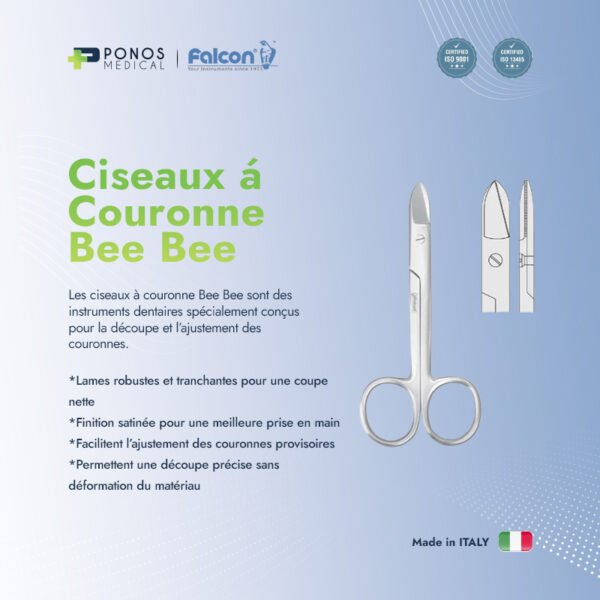 Ciseaux à couronne Bee Bee droits 120mm