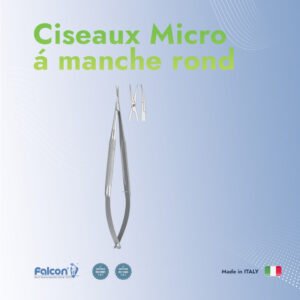 Ciseaux micro à manche rond courbés 150mm