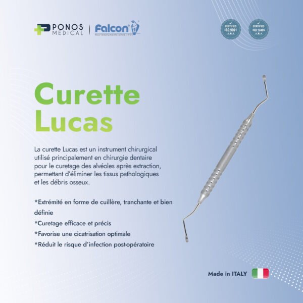 Curette osseuse Lucas dentelée