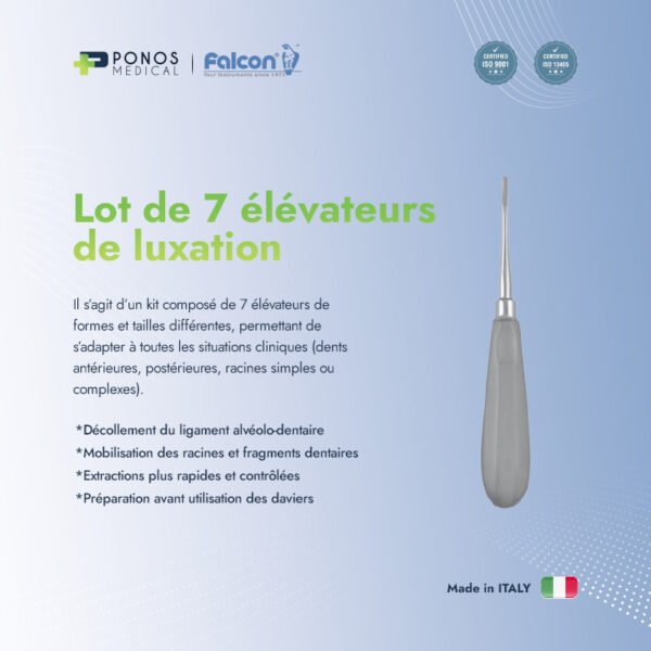 Lot de 7 élévateurs de luxation