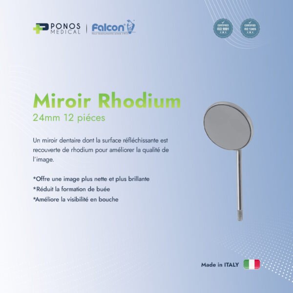 Miroir Rhodium 24mm 12pièces
