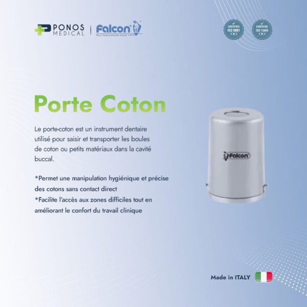 Porte-coton en aluminium argenté