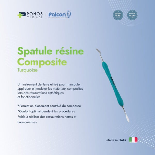 spatule résine composite turquoise