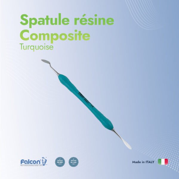 spatule résine composite turquoise