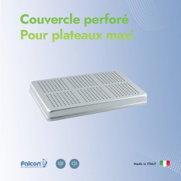 Couvercle perforé pour plateaux maxi, aluminium argenté