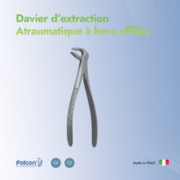 Davier d'extraction atraumatique à becs effilés