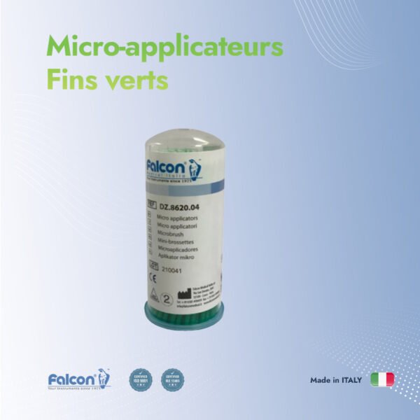 Micro-applicateurs fins verts (pack de 100)