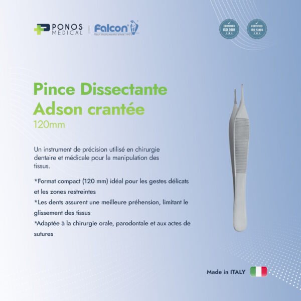 Pince Dissectante Adson crantée 120mm