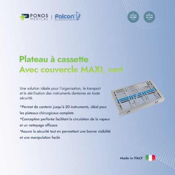 Plateau à cassette avec couvercle MAXI, vert