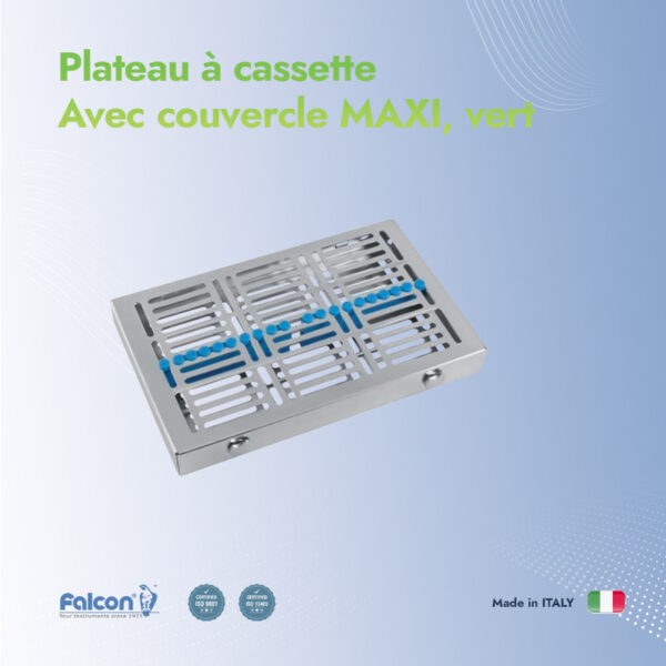 Plateau à cassette avec couvercle MAXI, vert