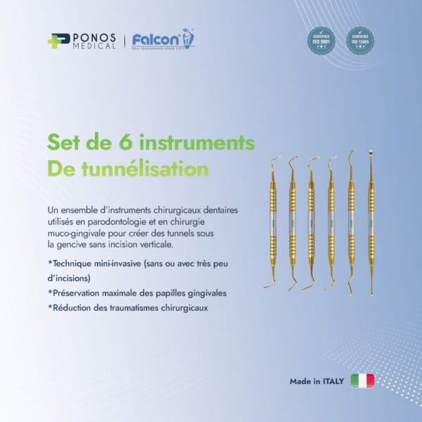Set de 6 instruments de tunnélisation