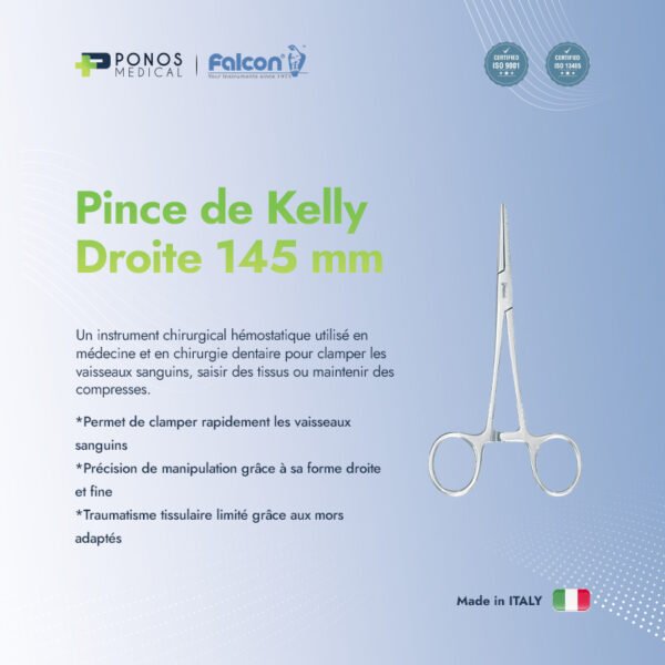 Pince de Kelly 2 Pince de Kelly Droite-145 mm