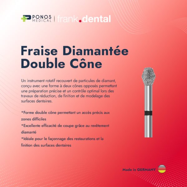 photo 1,1,1 Fraise Diamantée Double Cône ( 5 Pièces )