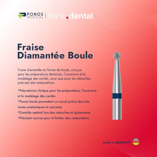 Fraise Diamantée Boule - BAGUE BLEU/N°14 (5 Piéces)