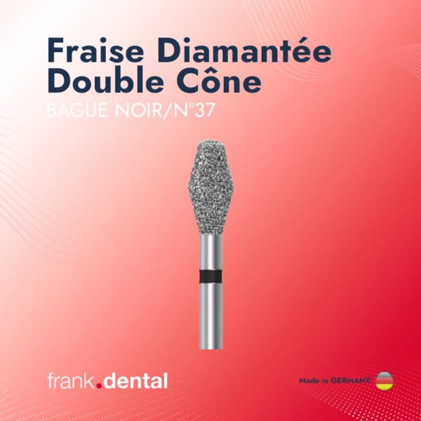 fraise double cone 1 Fraise Diamantée Double Cône - BAGUE NOIR/N°37 (5 Pièces)