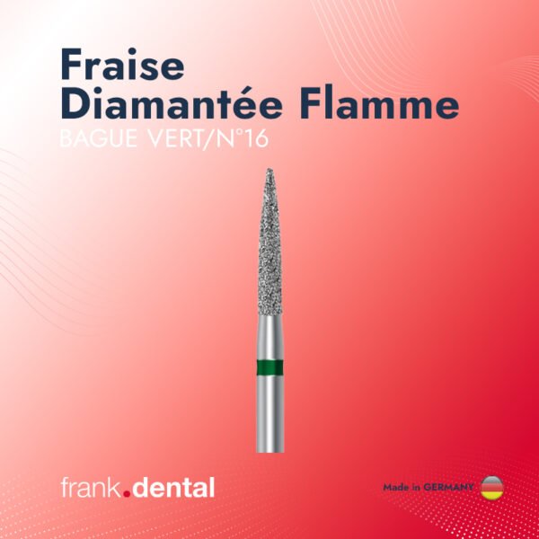 Fraise Diamantée Flamme - BAGUE VERT/N°16 (5 Pièces)