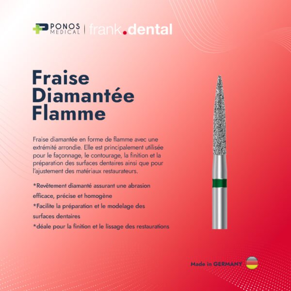 Fraise Diamantée Flamme - BAGUE VERT/N°16 (5 Pièces)